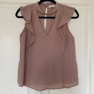 Baby pink V neck blouse